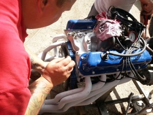 Flywheel being fitted