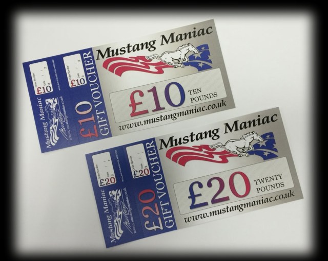 Mustang Maniac Gift Vouchers